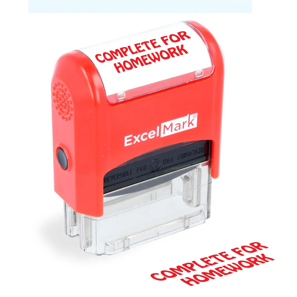 ExcelMark Complete for Homework Self-Inking Rubber Teacher Stamp 1/2" x 1 1/2" | Dual-Color Ink for Grading - main product image