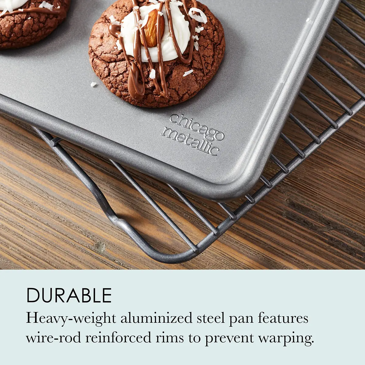 Chicago Metallic Jelly Roll Pan - 12.75 Inch | Heavy-Weight Aluminum, Even Heat, Nonstick - view 5