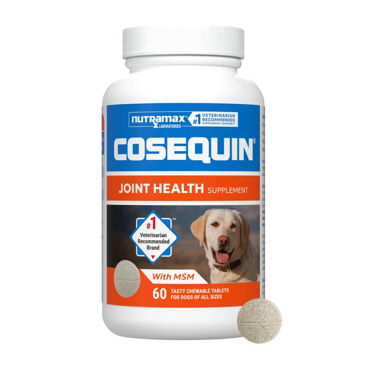 Nutramax Cosequin Joint Supplement for Dogs, Glucosamine & Chondroitin Chew Tabs, 60 Count | Supports Healthy Joints for All Breeds & Ages - main product image