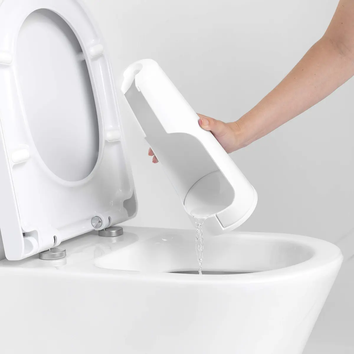 Brabantia ReNew Toilet Brush and Holder White | Corrosion Resistant, Discreet Holder, 42cm Height - view 3