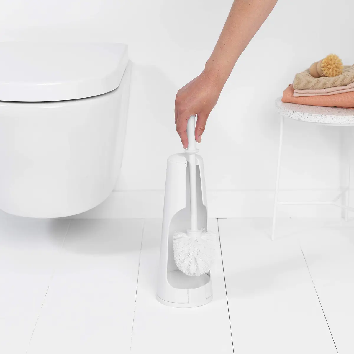 Brabantia ReNew Toilet Brush and Holder White | Corrosion Resistant, Discreet Holder, 42cm Height - view 4