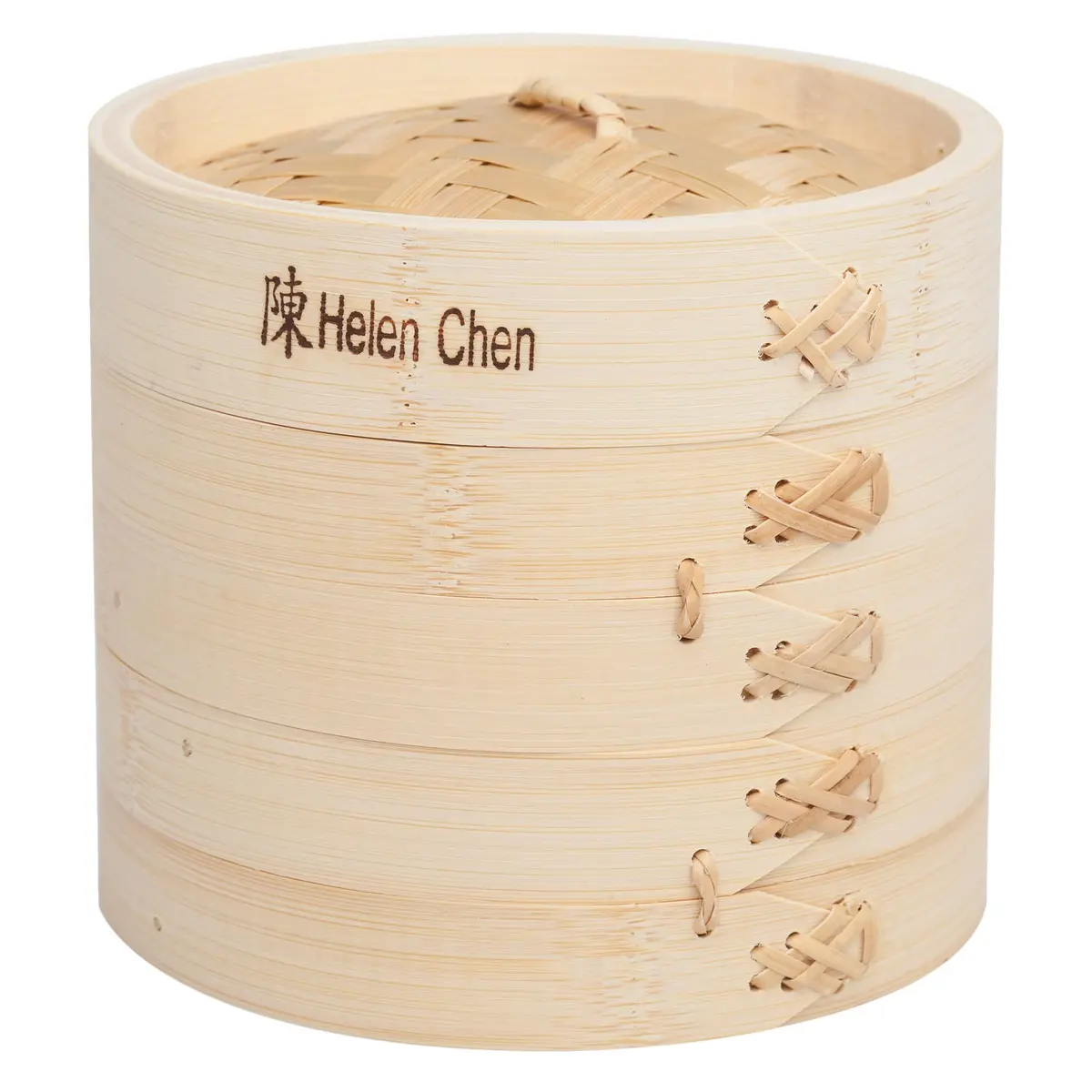 Helen's Asian Kitchen Bamboo Food Steamer With Lid, 6 Inch (15.2 cm) 2-Tier Basket | Authentic Asian Cooking - main product image