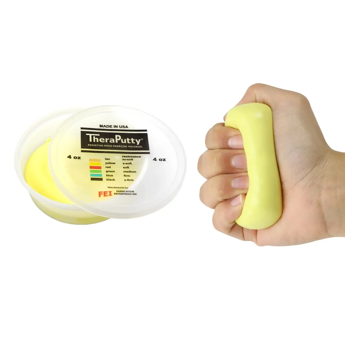 CanDo TheraPutty X-Soft Yellow 4 oz (113 g) | Hand Therapy & Rehabilitation Putty - main product image