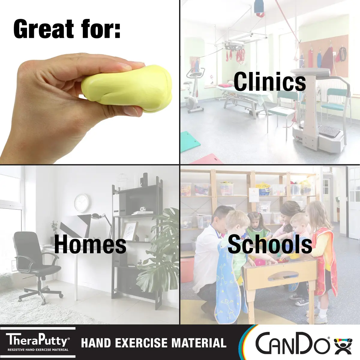 CanDo TheraPutty X-Soft Yellow 4 oz (113 g) | Hand Therapy & Rehabilitation Putty - view 2