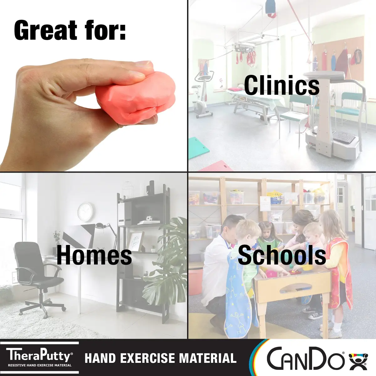CanDo TheraPutty Standard Hand Exercise Putty 113g (4 oz) | Soft Resistance for Rehab & Grip - view 2