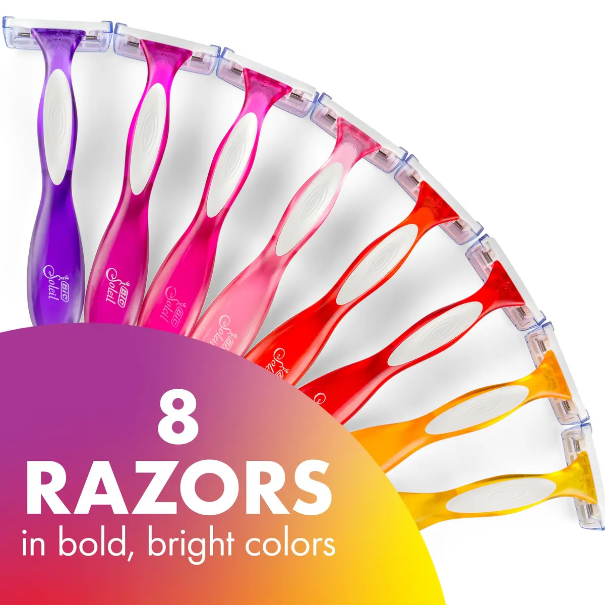BIC Soleil 3 Colors Womens Disposable 3-Blade Razors, 8-Pack, Smooth | Travel-Friendly Bikini Razor with Aloe & Vitamin E - view 2