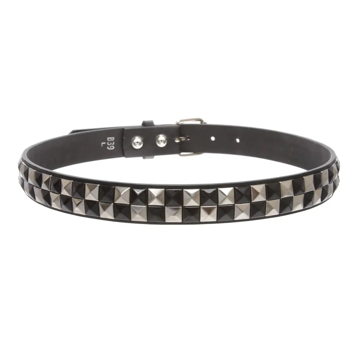 Beltiscool Kids 1" Punk Rock Leather Belt | Checkerboard & Star Studded, Snap On, Unisex, L-32 - view 4