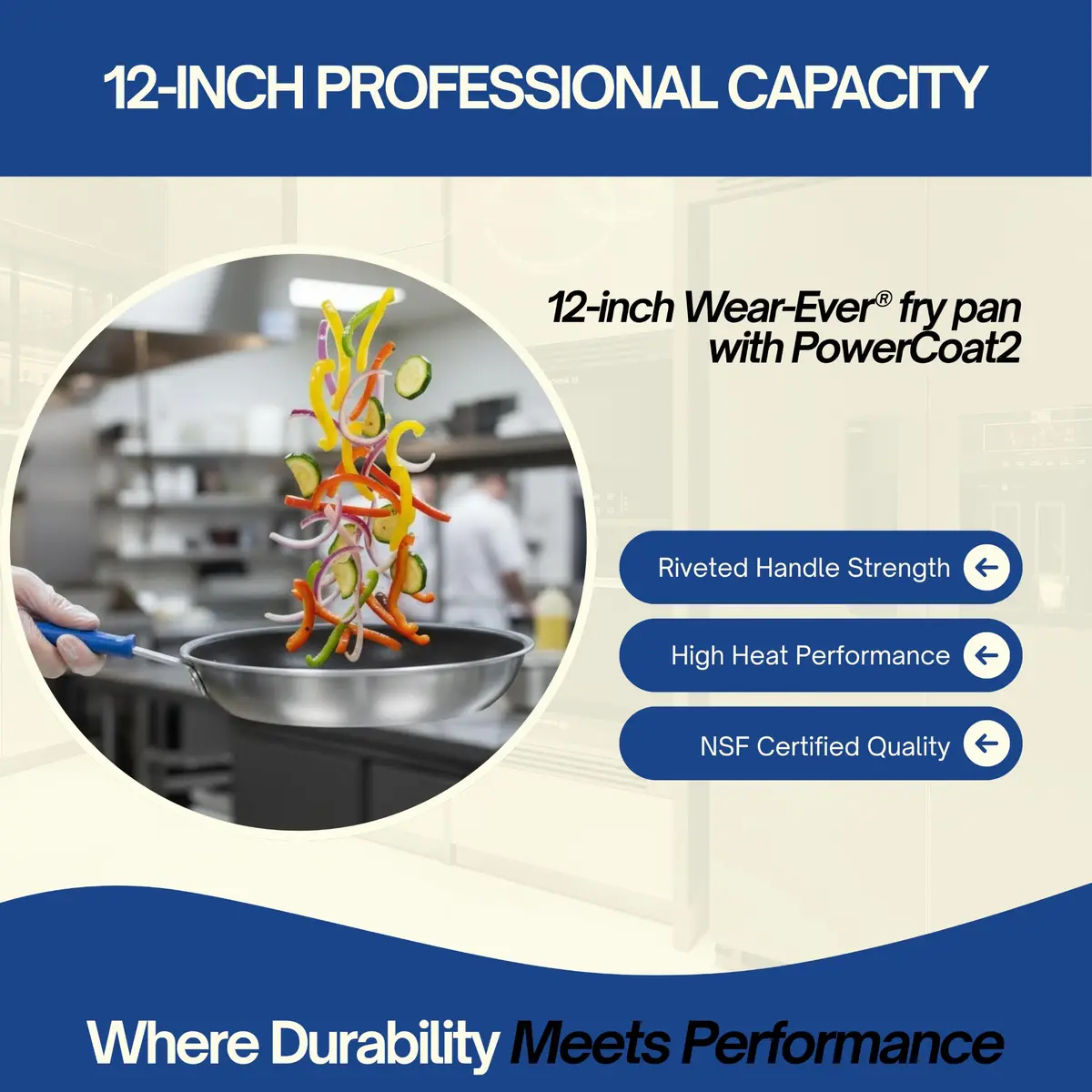 Vollrath 12" Wear-Ever CeramiGuard II Fry Pan with Cool Handle | Nonstick Aluminum Cookware - view 7