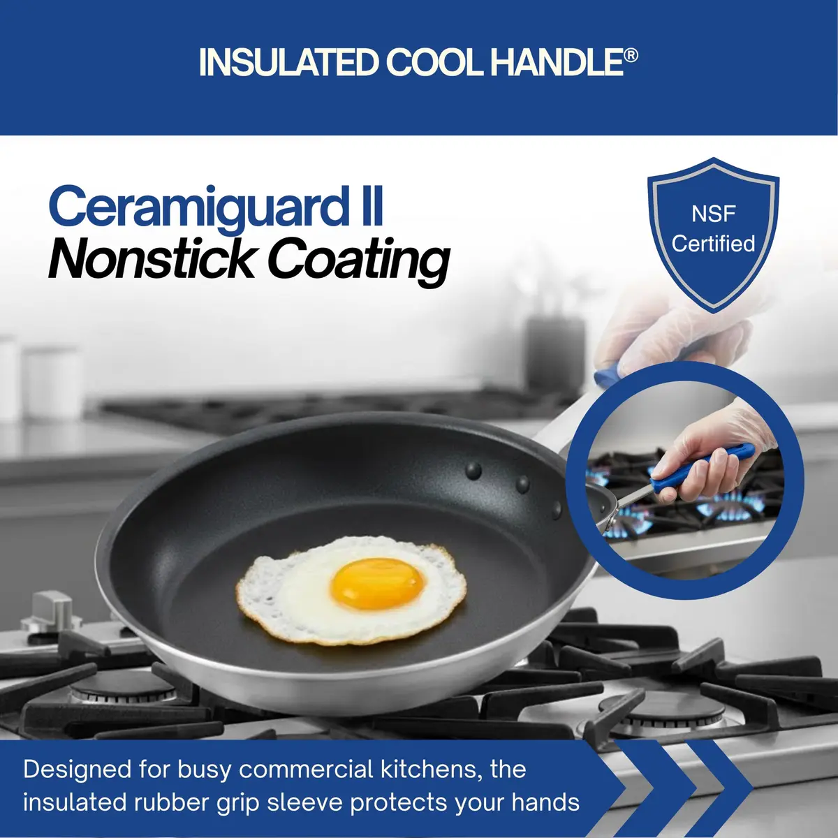 Vollrath 12" Wear-Ever CeramiGuard II Fry Pan with Cool Handle | Nonstick Aluminum Cookware - view 3