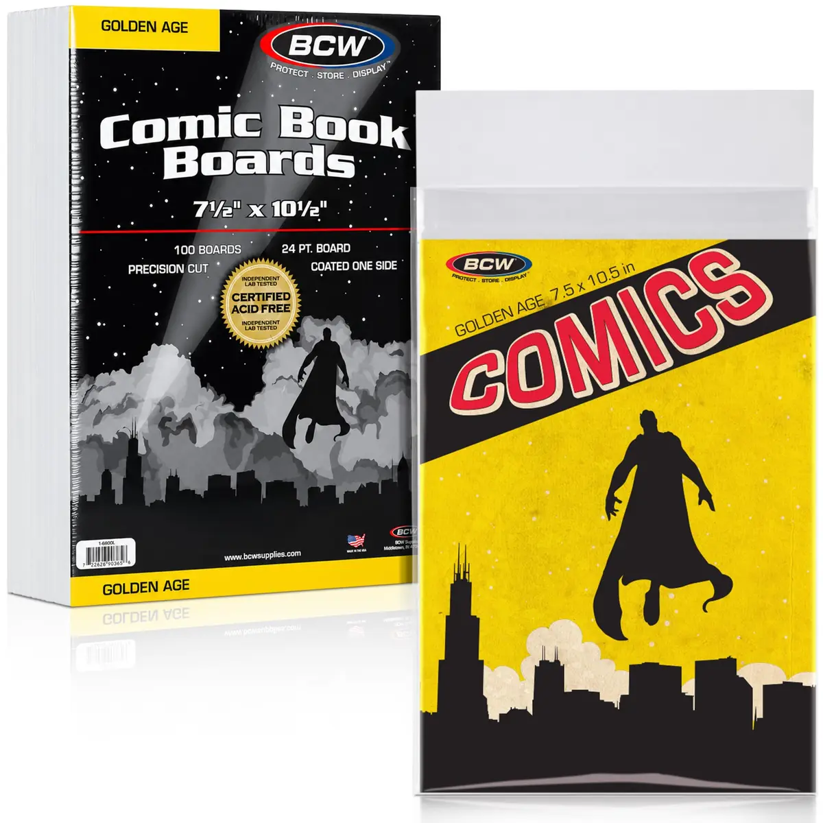 BCW Golden Age Comic Backing Boards 7.5 x 10.5 inches | Acid-Free Archival Support for Comics - main product image