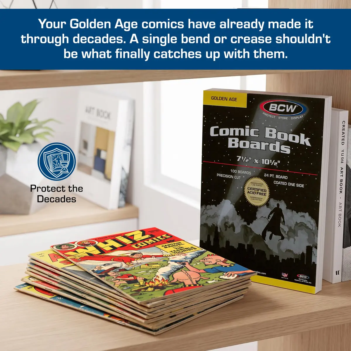 BCW Golden Age Comic Backing Boards 7.5 x 10.5 inches | Acid-Free Archival Support for Comics - view 2