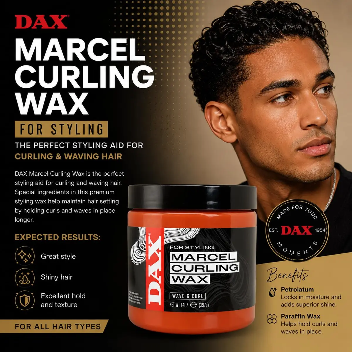 DAX Marcel Wax, 3.5 Ounce | Strong Hold Curl & Wave Styling Aid - view 3