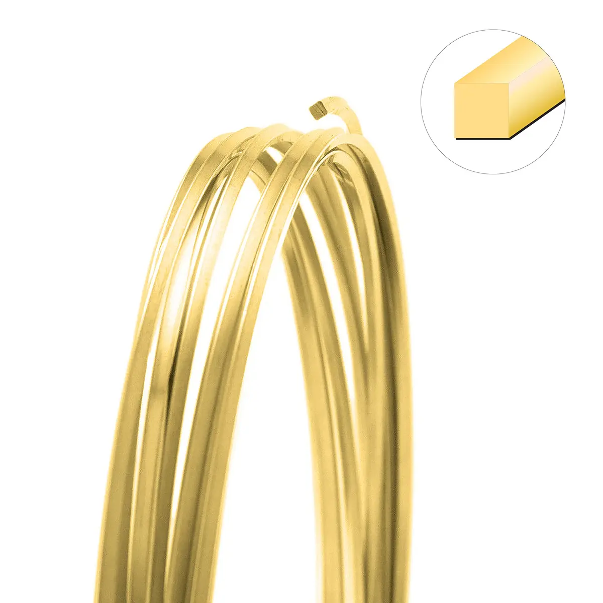 The Beadsmith Square Craft Wire - Soft Temper Beading Wire, Gold Color, 18 Gauge (0.04 inches / 1 mm), 4 Yards - view 3