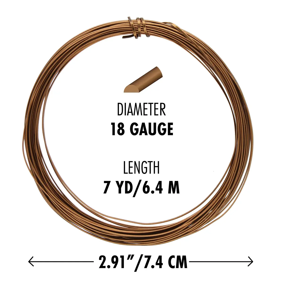 The Beadsmith Half-Round Jewelry Wire – Soft Temper Vintage Bronze, 18 Gauge, 7 Yards | Malleable & Tarnish Resistant - view 4
