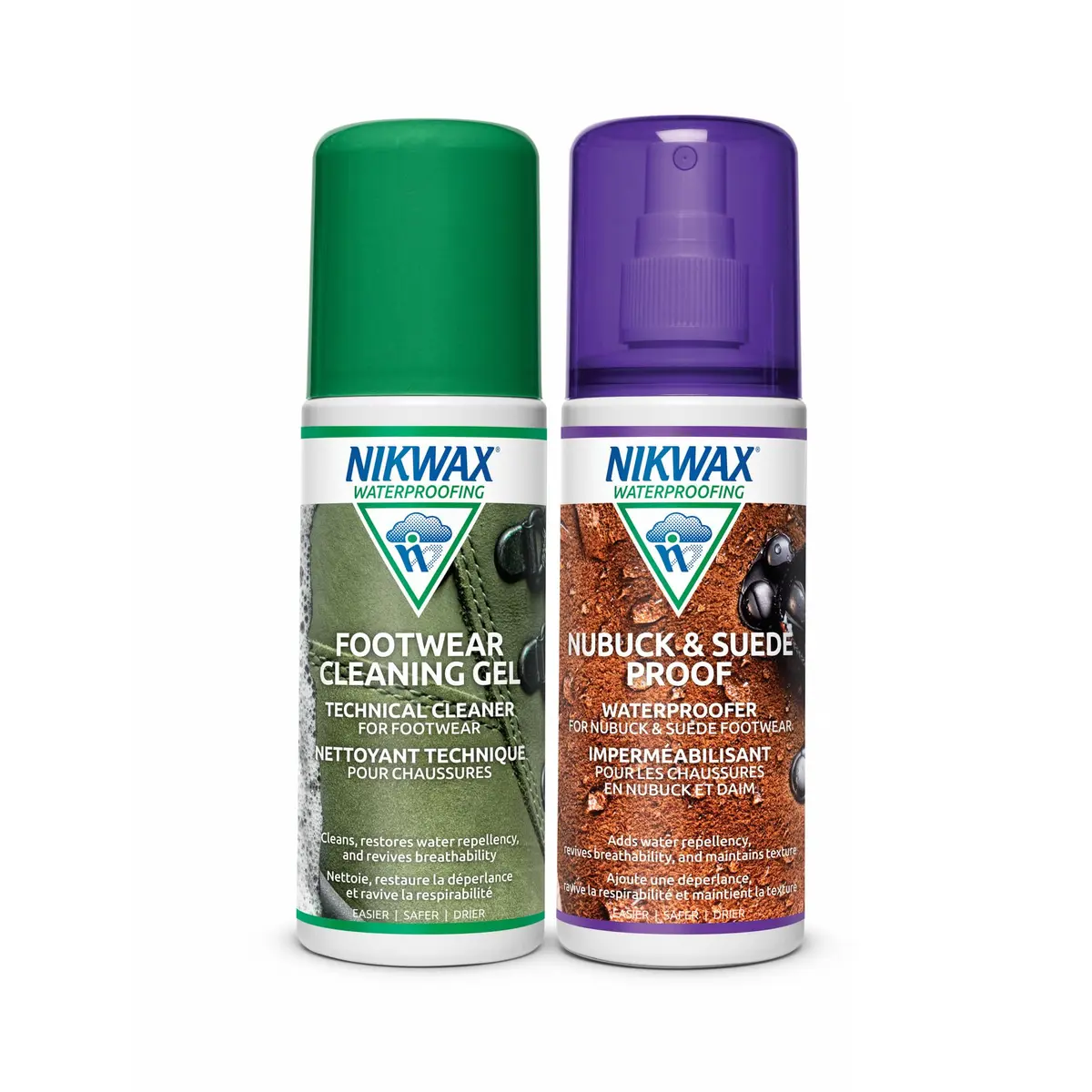 Nikwax Nubuck & Suede Proof DUO-Pack Waterproofing & Cleaning Spray 125ml | Restores DWR Water Repellency - main product image