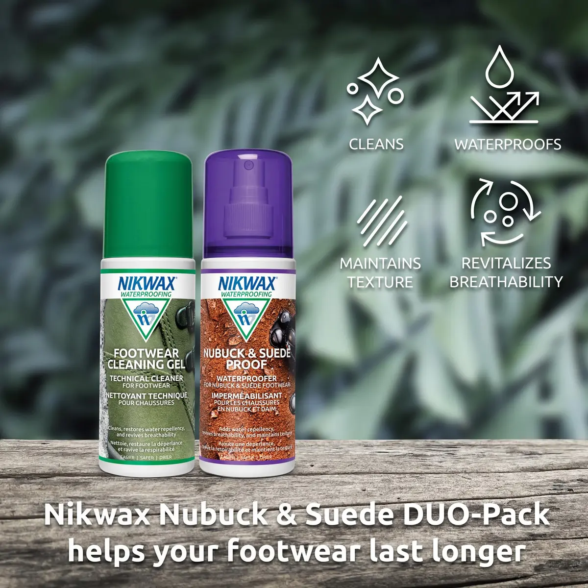 Nikwax Nubuck & Suede Proof DUO-Pack Waterproofing & Cleaning Spray 125ml | Restores DWR Water Repellency - view 3