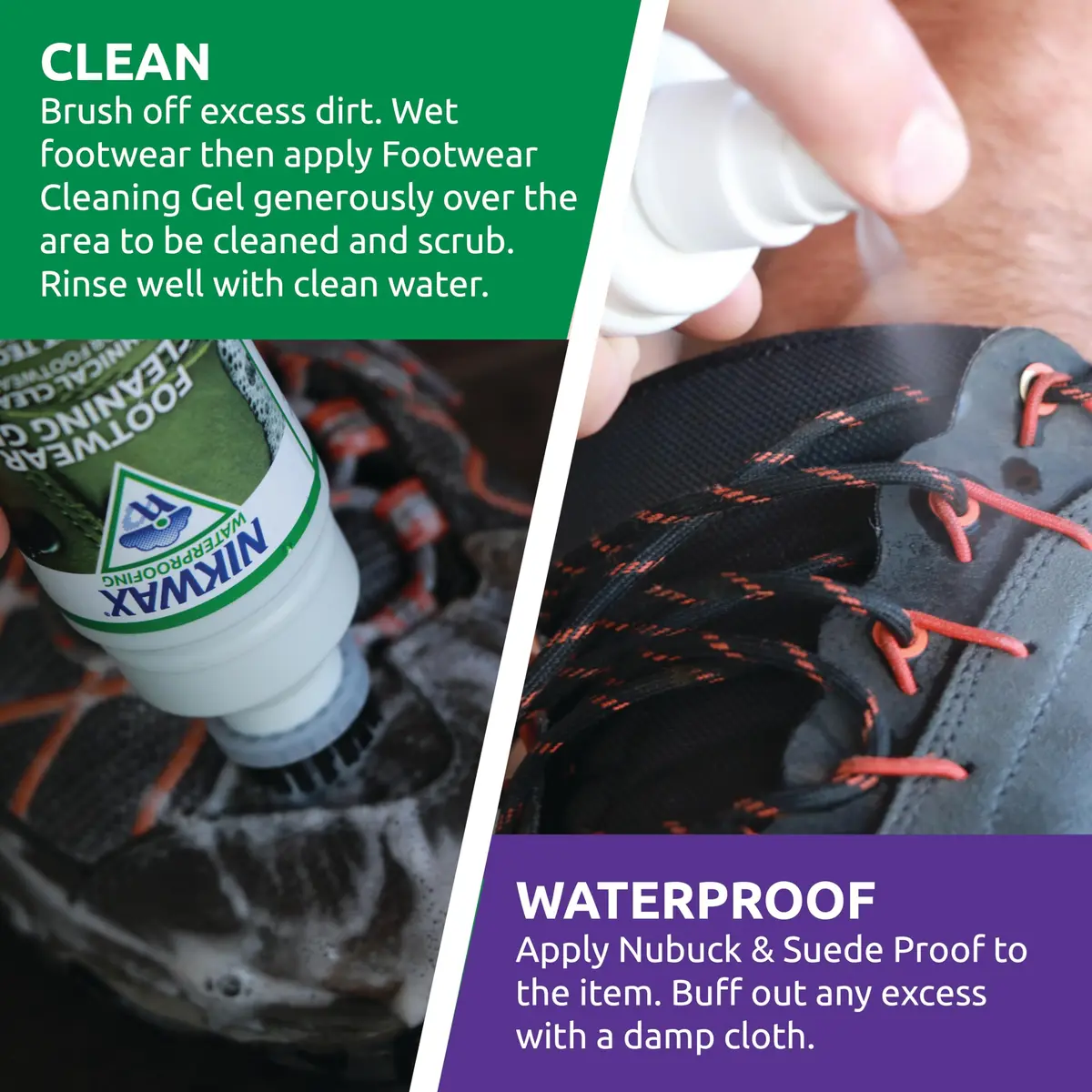 Nikwax Nubuck & Suede Proof DUO-Pack Waterproofing & Cleaning Spray 125ml | Restores DWR Water Repellency - view 4