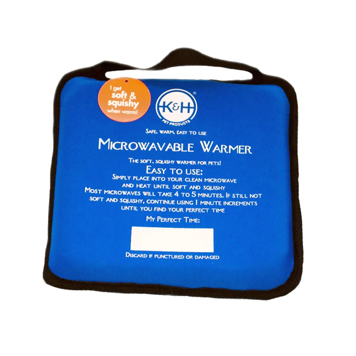 K&H Pet Products Microwavable Pet Bed Warmer Blue 9" x 9" | Safe Indoor/Outdoor Pet Warmth - main product image
