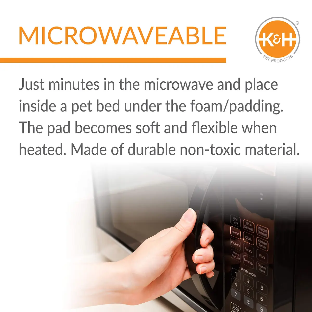 K&H Pet Products Microwavable Pet Bed Warmer Blue 9" x 9" | Safe Indoor/Outdoor Pet Warmth - view 3