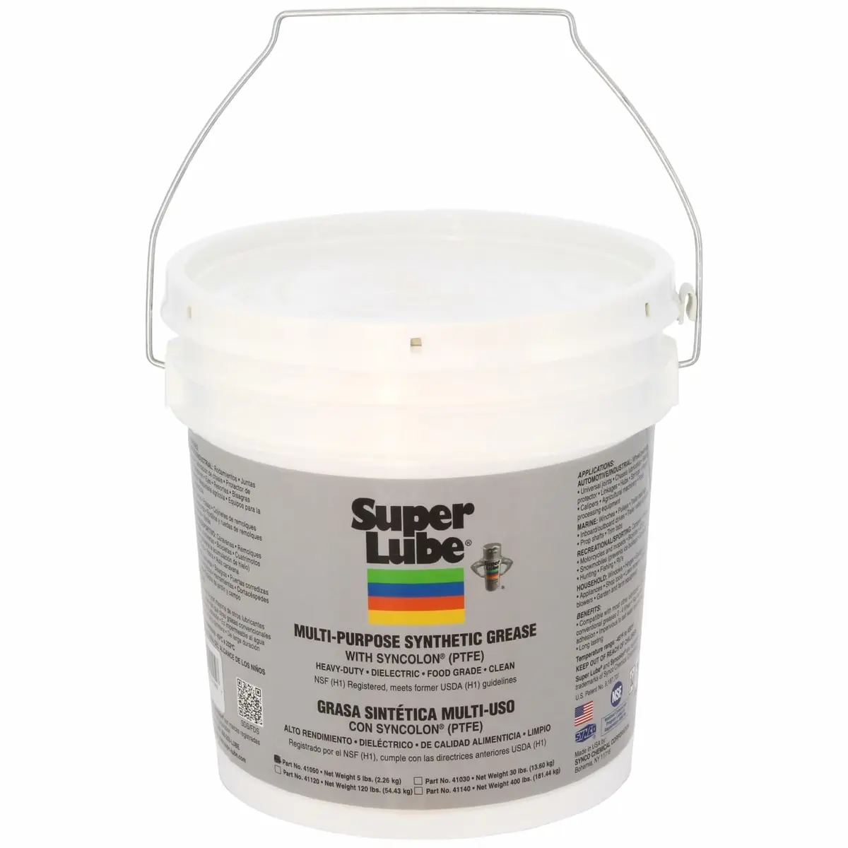 Super Lube 41050 Synthetic Grease NLGI 2 2.7 kg (5.8 lb) Pail | Industrial Lubricant for Extreme Pressure - main product image