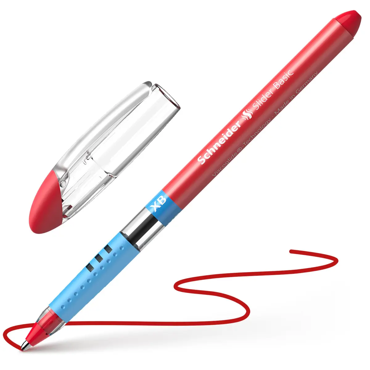 Schneider Slider Basic XB Ballpoint Pen, 1.4 mm, Red Ink, Box of 10 Pens | Smooth Viscoglide Ink Flow - view 4