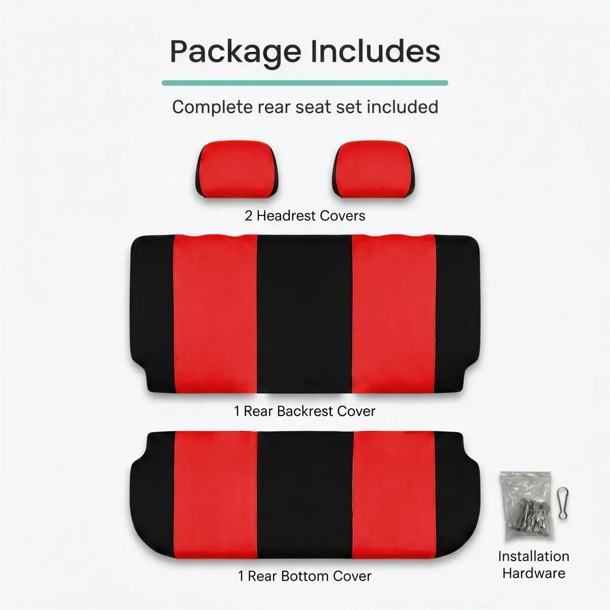 FH Group Red Universal Fit Rear Seat Cover | Protects Against Spills, Stains & Dirt - view 7
