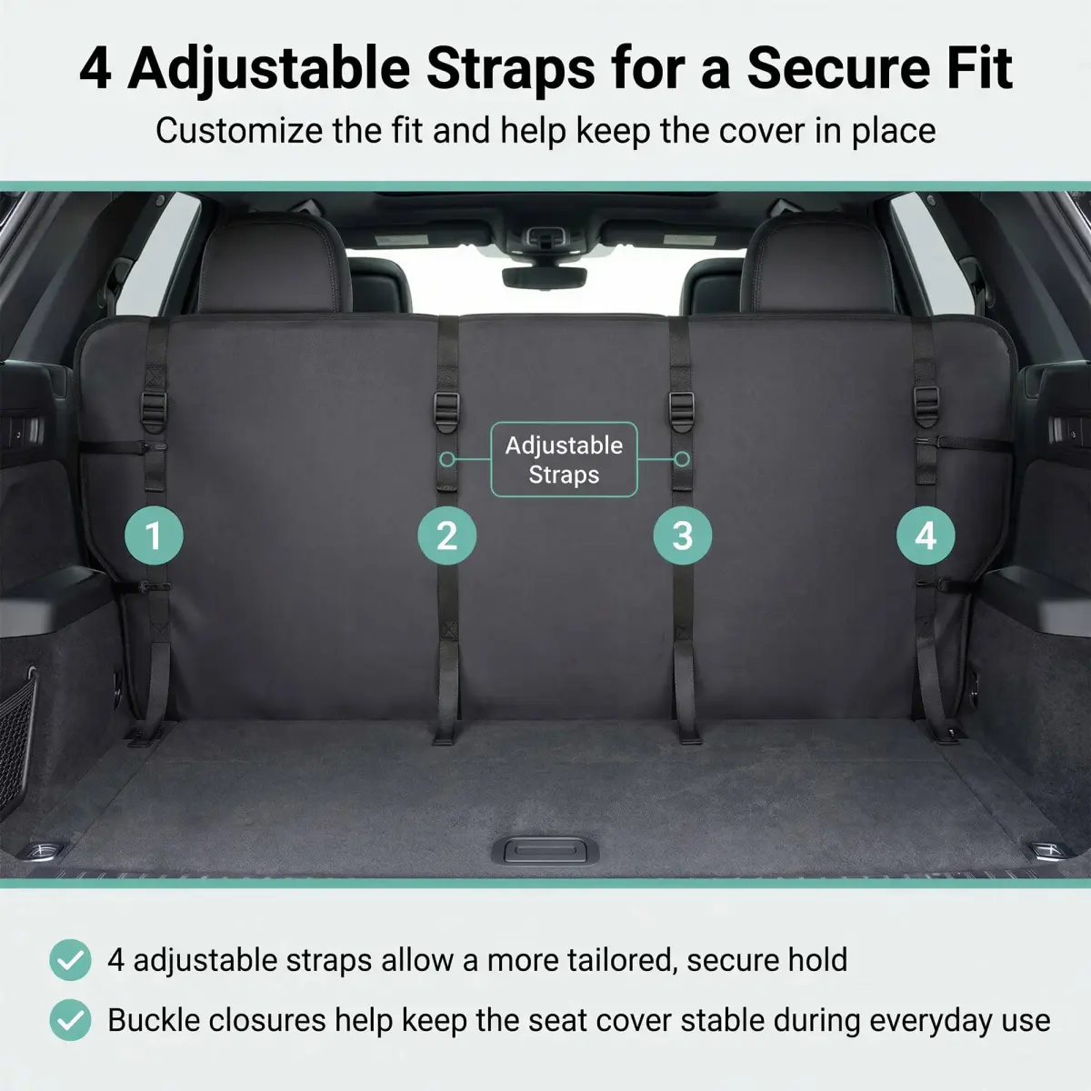 FH Group Red Universal Fit Rear Seat Cover | Protects Against Spills, Stains & Dirt - view 4