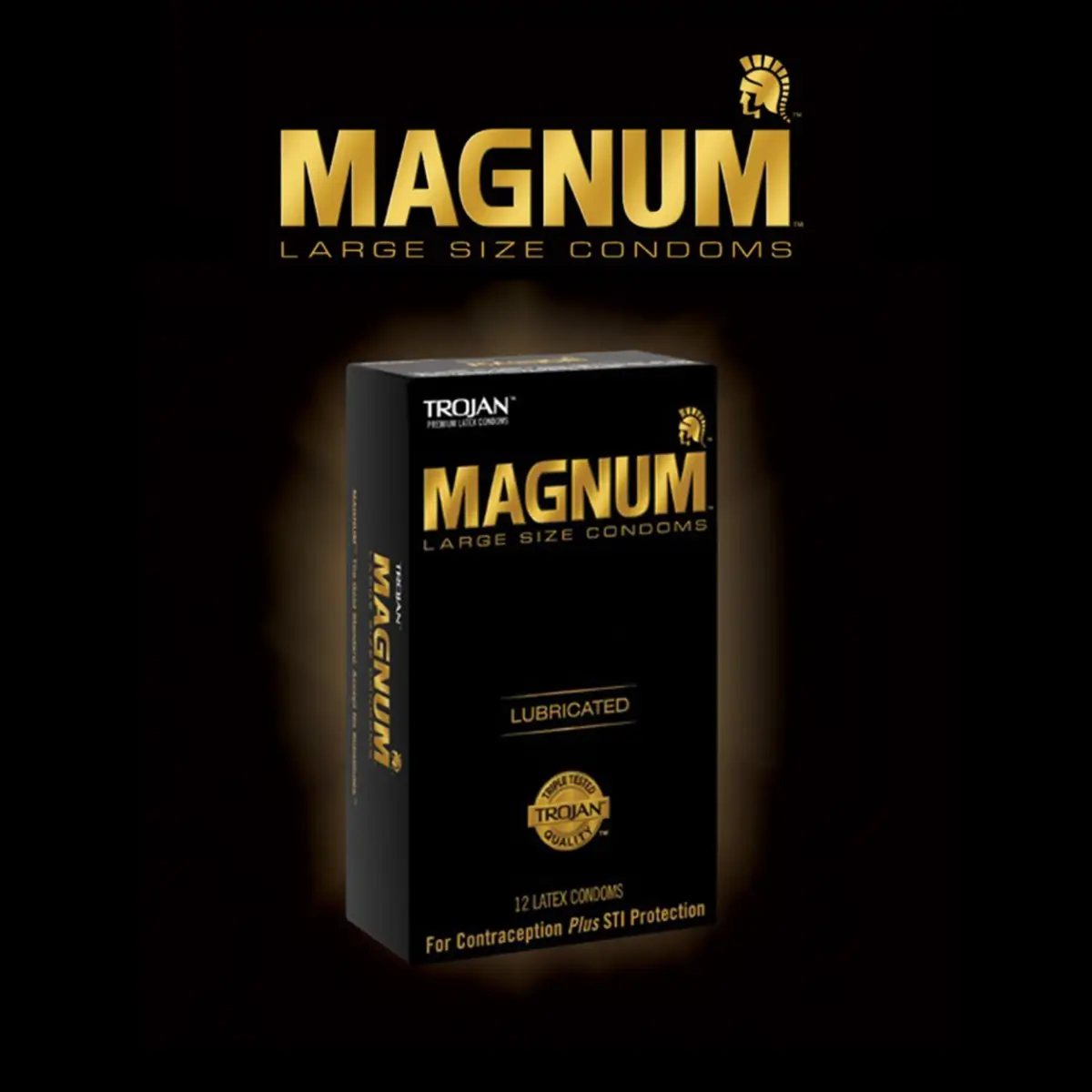 TROJAN Magnum Large Size Lubricated Condoms, 12 Count | Thinner Latex for Natural Feel - view 6