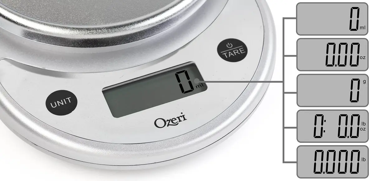 Ozeri Pronto All Silver Kitchen and Food Scale with Variable Graduation Technology® - view 2