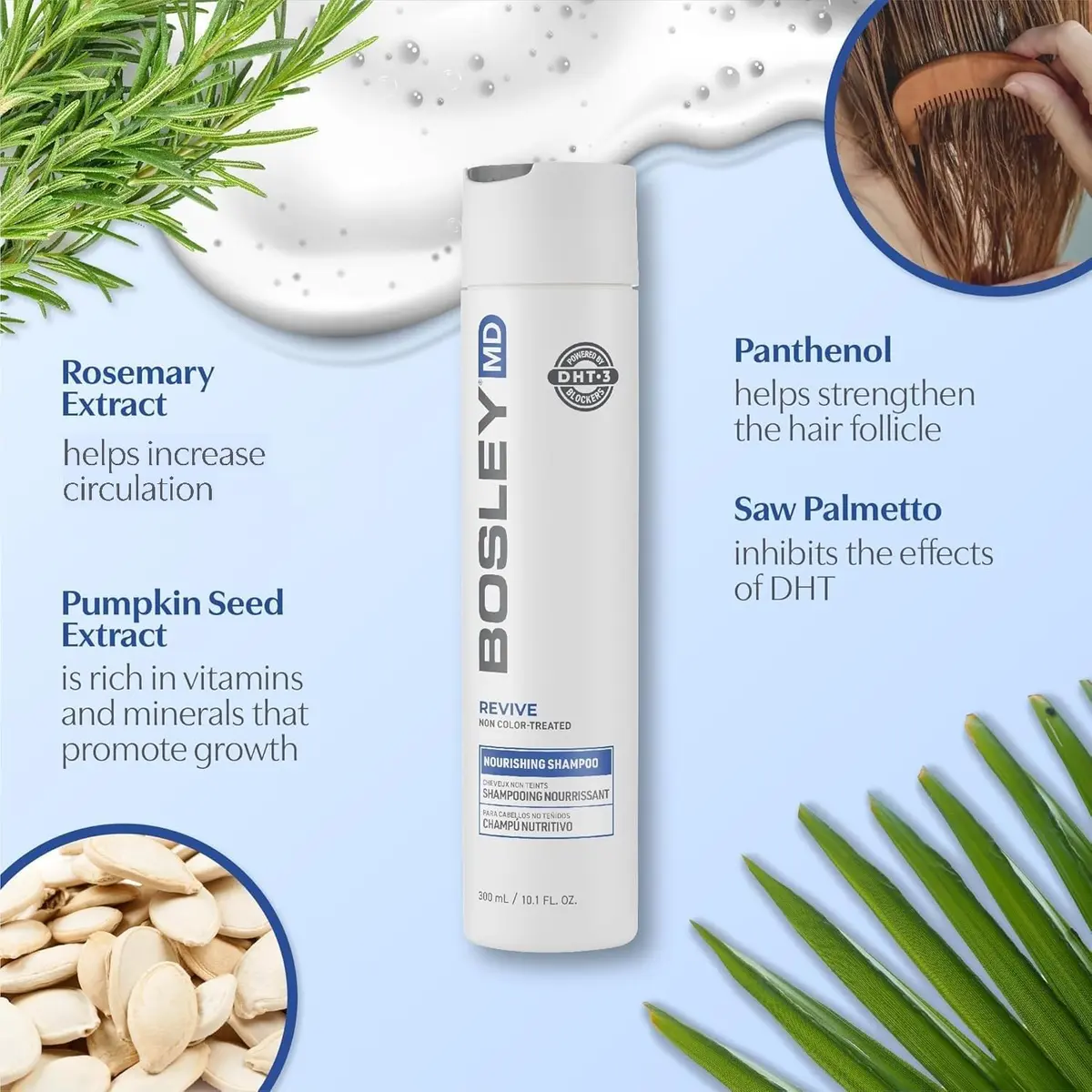 BosleyMD BosRevive Nourishing Shampoo for Thinning Hair – Sulfate-Free, 10.1 Fl Oz | Supports Healthy Growth - view 4
