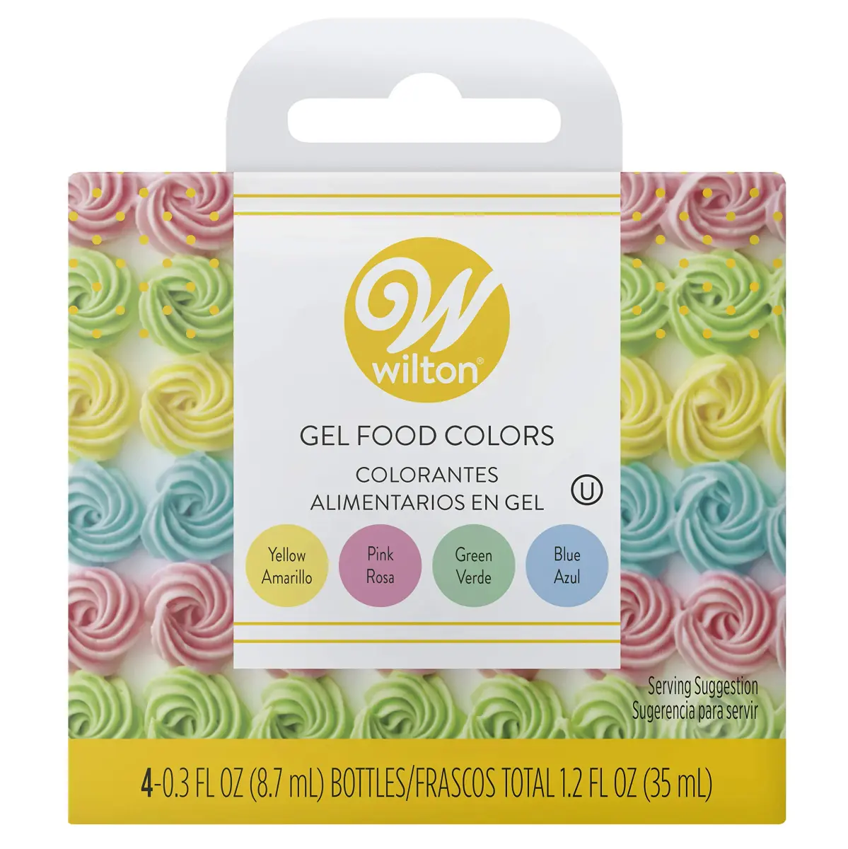 Wilton Gel Food Color Set Pastel 0.3 Fl Oz (1.2 Fl Oz Total) | Vibrant Colors for Baking & Decorating - main product image