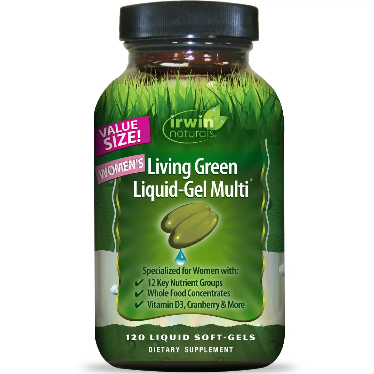 Irwin Naturals Women’s Living Green Liquid-Gel Multivitamins | 120 Softgels for Women’s Vitality & Energy - main product image