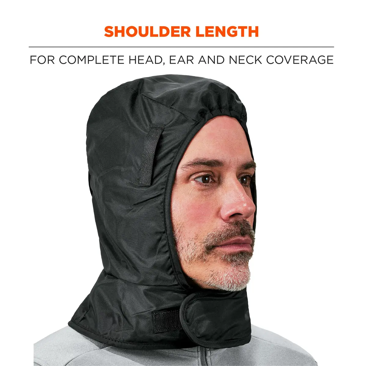Ergodyne Shoulder Length Hard Hat Liner Black | Water-Resistant, Fleece, One Size US - view 5