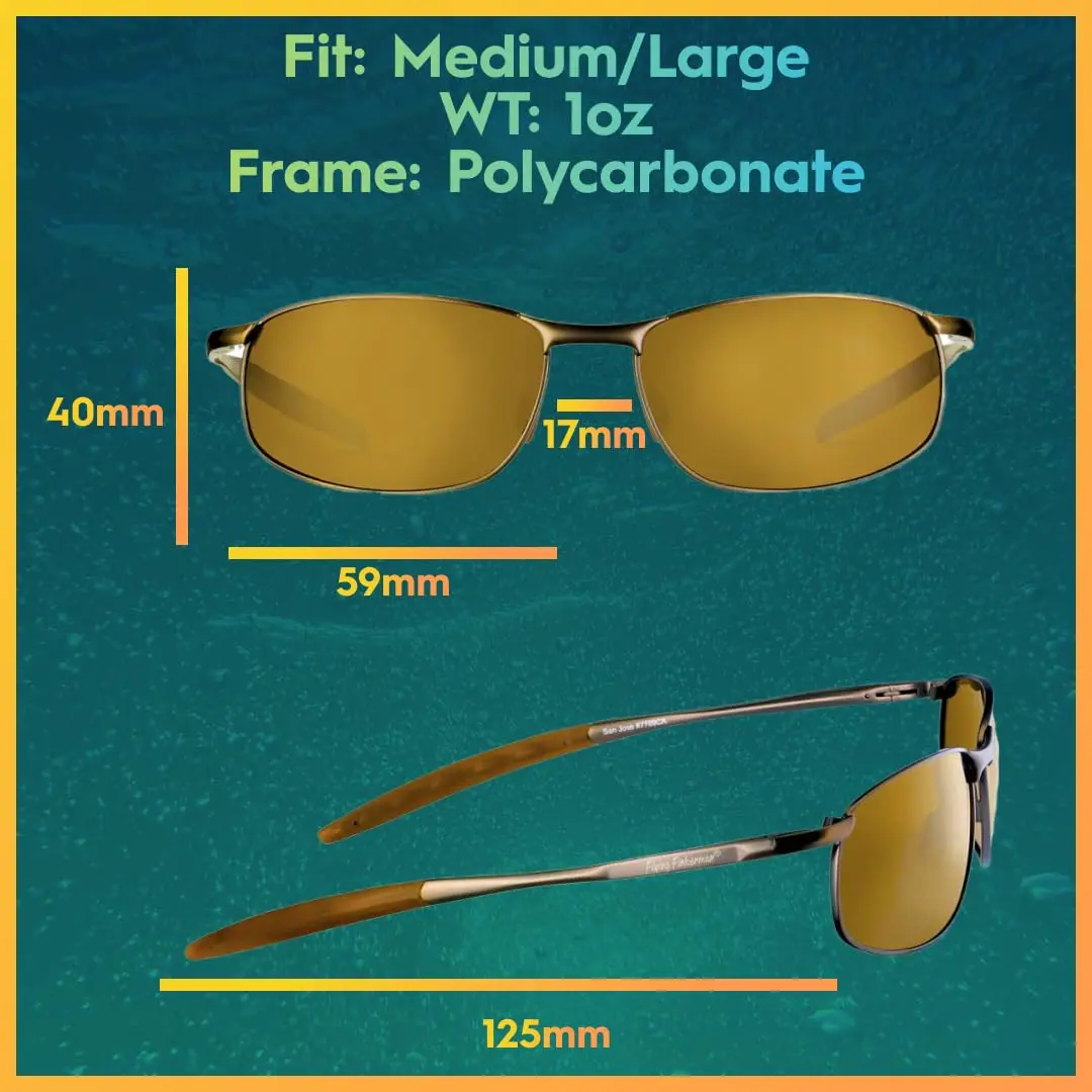 Flying Fisherman San Jose Polarized Sunglasses | 128mm Arm Length, 59mm Lens Width, 17.7mm Bridge Width - view 3