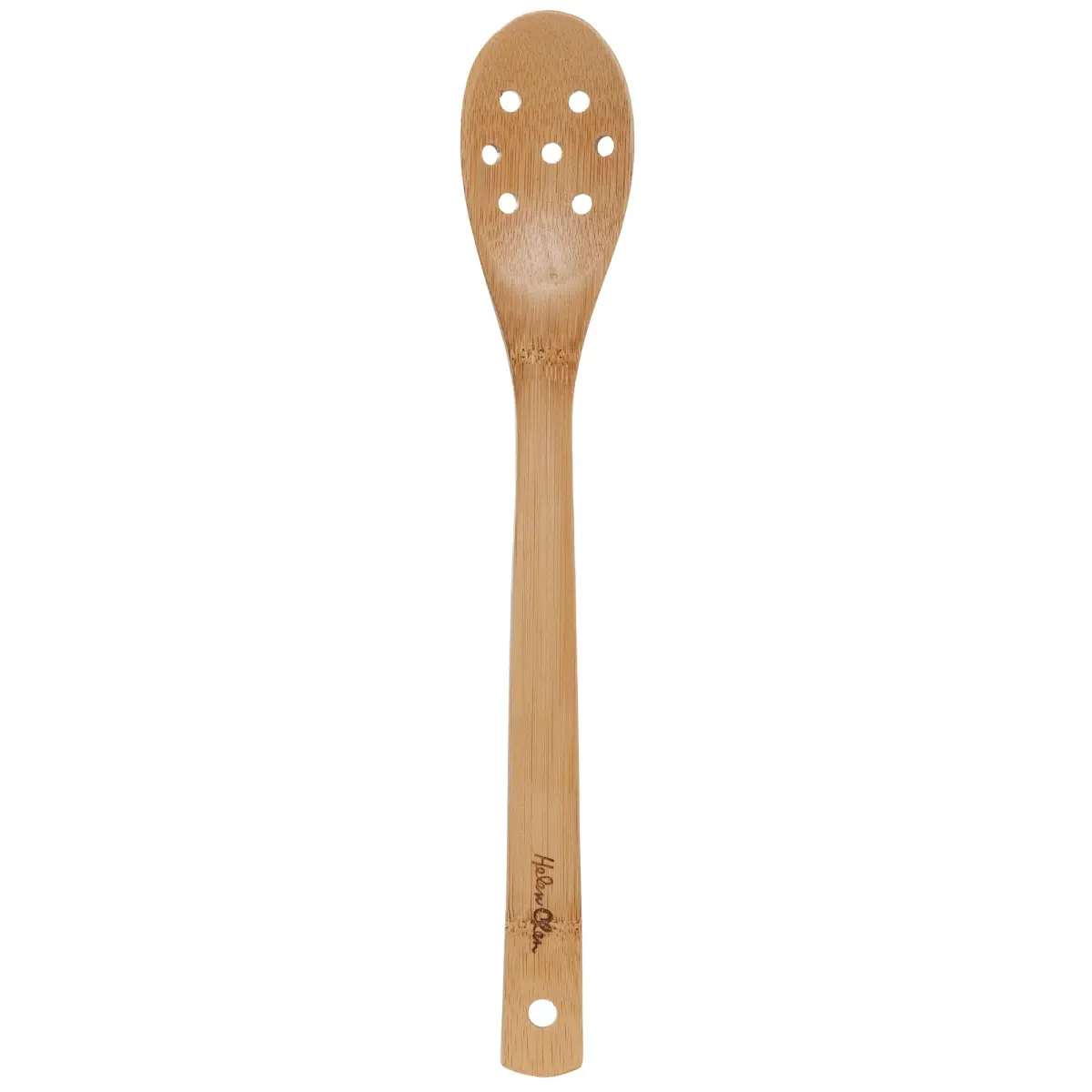 Helen's Asian Kitchen Bamboo Pierced Spoon 30cm (12-Inch) | Stir, Mix, Drain & Serve Foods - main product image