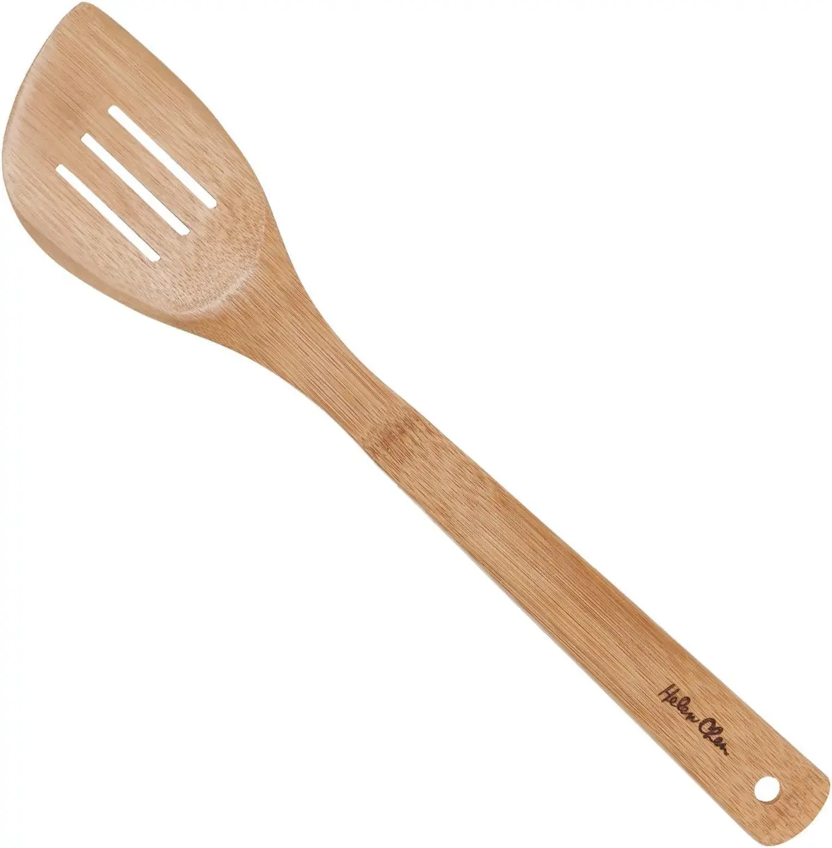Helen's Asian Kitchen Slotted Spatula, Natural Bamboo, 13-Inch | Ergonomic, Sustainable & Safe for Nonstick - main product image
