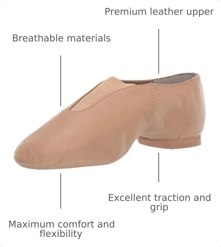 Bloch Super Jazz Leather Split Sole Jazz Shoe (Size 10, Tan) | Flexible, Supportive & Durable for Women - view 2