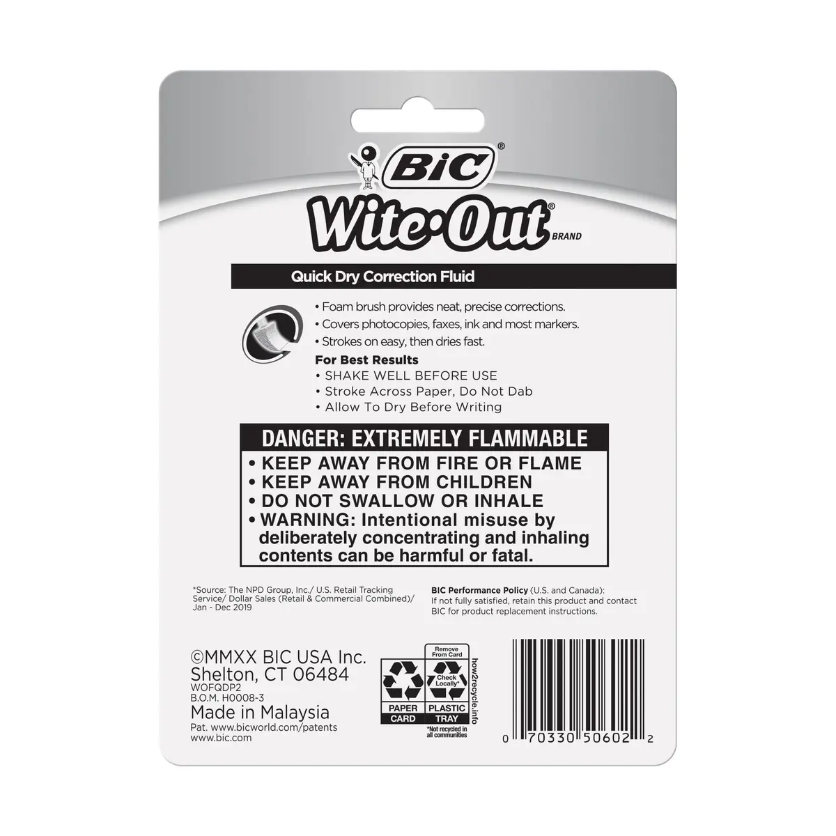 BIC Wite-Out Quick Dry Correction Fluid 20ml | Refillable White Correction Fluid for Office & School - view 7