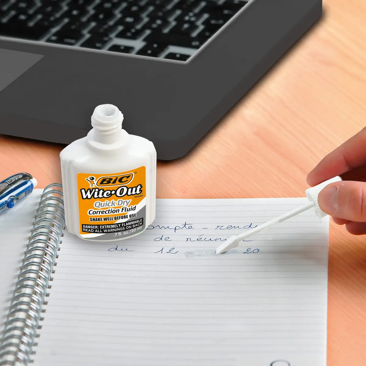 BIC Wite-Out Quick Dry Correction Fluid 20ml | Refillable White Correction Fluid for Office & School - view 4
