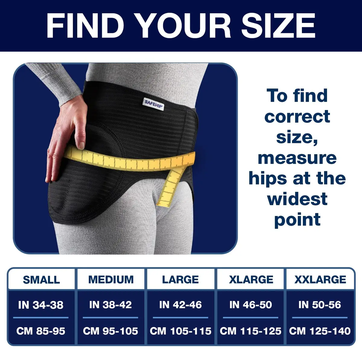 SAFEHIP Active Hip Protector Belt for Fall Fracture Prevention, Large 42-46 inches | Breathable & Comfortable Impact Protection Gear - view 4