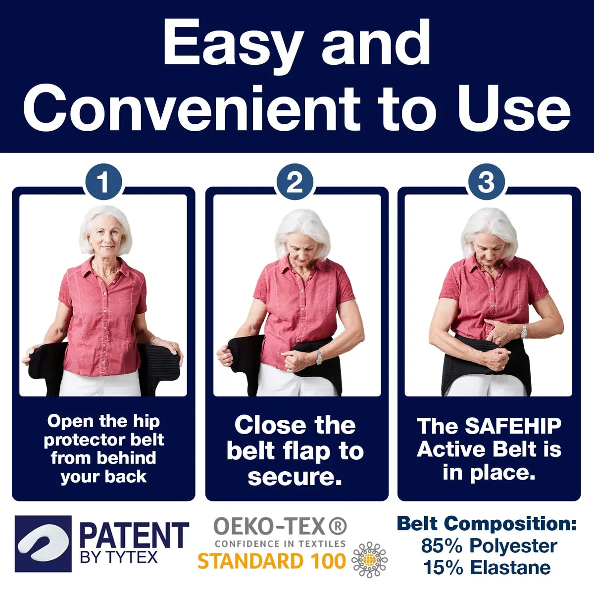 SAFEHIP Active Hip Protector Belt for Seniors & Elderly | Medium (38-43 in / 96-107 cm) - view 4