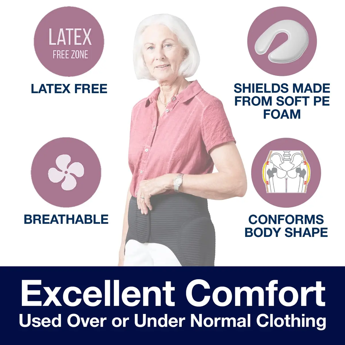 SAFEHIP Active Hip Protector Belt with Foam Shields, Extra Large (46-50 in) | Proven Fall Protection for Active Recovery - view 2