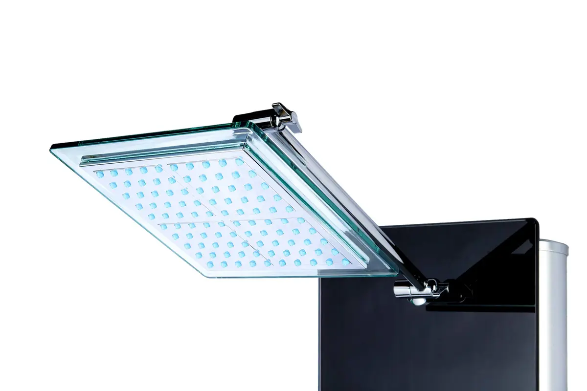 Blue Ocean 52" Aluminum Shower Panel Tower System with Rainfall Head & 8 Jets | Smart LED Temp Display - view 2