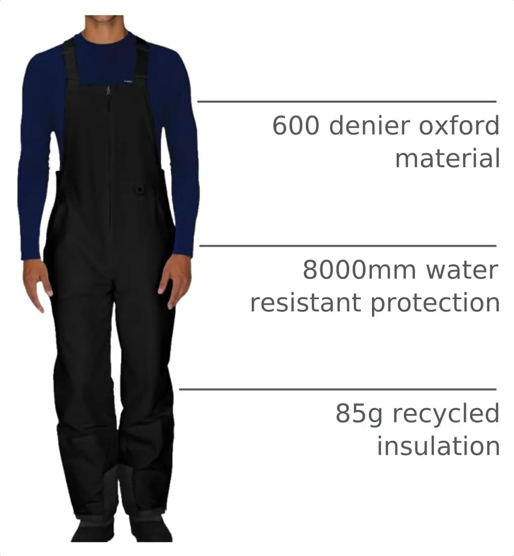 Arctix Essential Insulated Bib Overalls Black 4X-Large/32" Inseam | Maximum Cold Weather Protection - view 4