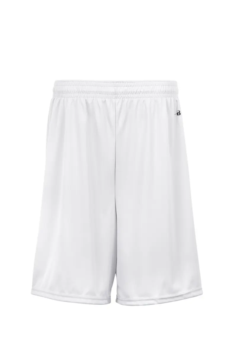 Badger Sportswear B-Dry Performance Short, White, Large | Moisture-Wicking Athletic Shorts for Boys - main product image