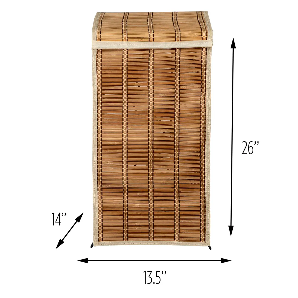 Honey-Can-Do Bamboo Wicker Hamper with Lid 26-Inches Tall | Sustainable Laundry Storage - view 5