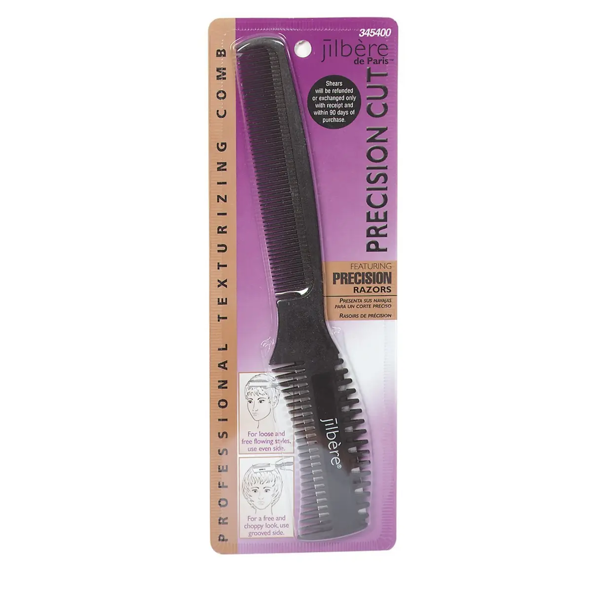 Conair Pro Jilbere De Paris Precision Cut Comb | Thins Hair, Volume & Texture | Black Plastic - main product image