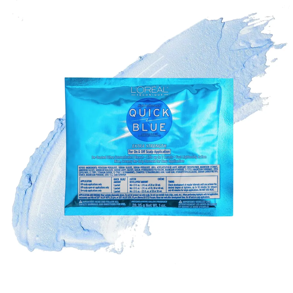 L'OREAL TECHNIQUE Quick Blue High Performance Powder Lightener 1 Oz | No Drip Dust-Free Bleach for Fast, Bright Results - main product image