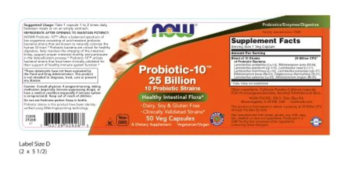 NOW Probiotic-10 25 Billion, 50 Count (Pack of 2) | Supports Digestive Health & Immunity - view 2