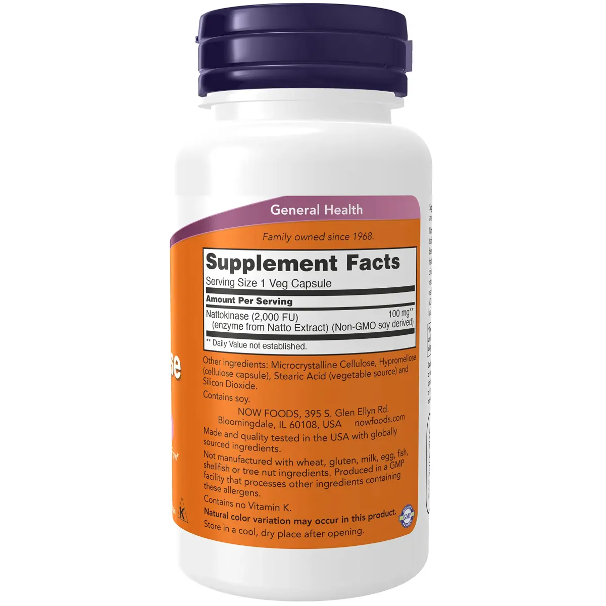 NOW Foods Nattokinase 100 mg 240 VegiCaps (Pack of 2) | Promotes Circulatory Health with 2000 FU - view 2
